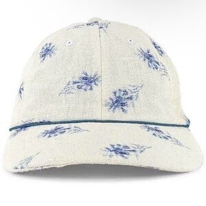LoveShackFancy Floral Print Theresa Hat Cap - Cream and Ballad Blue